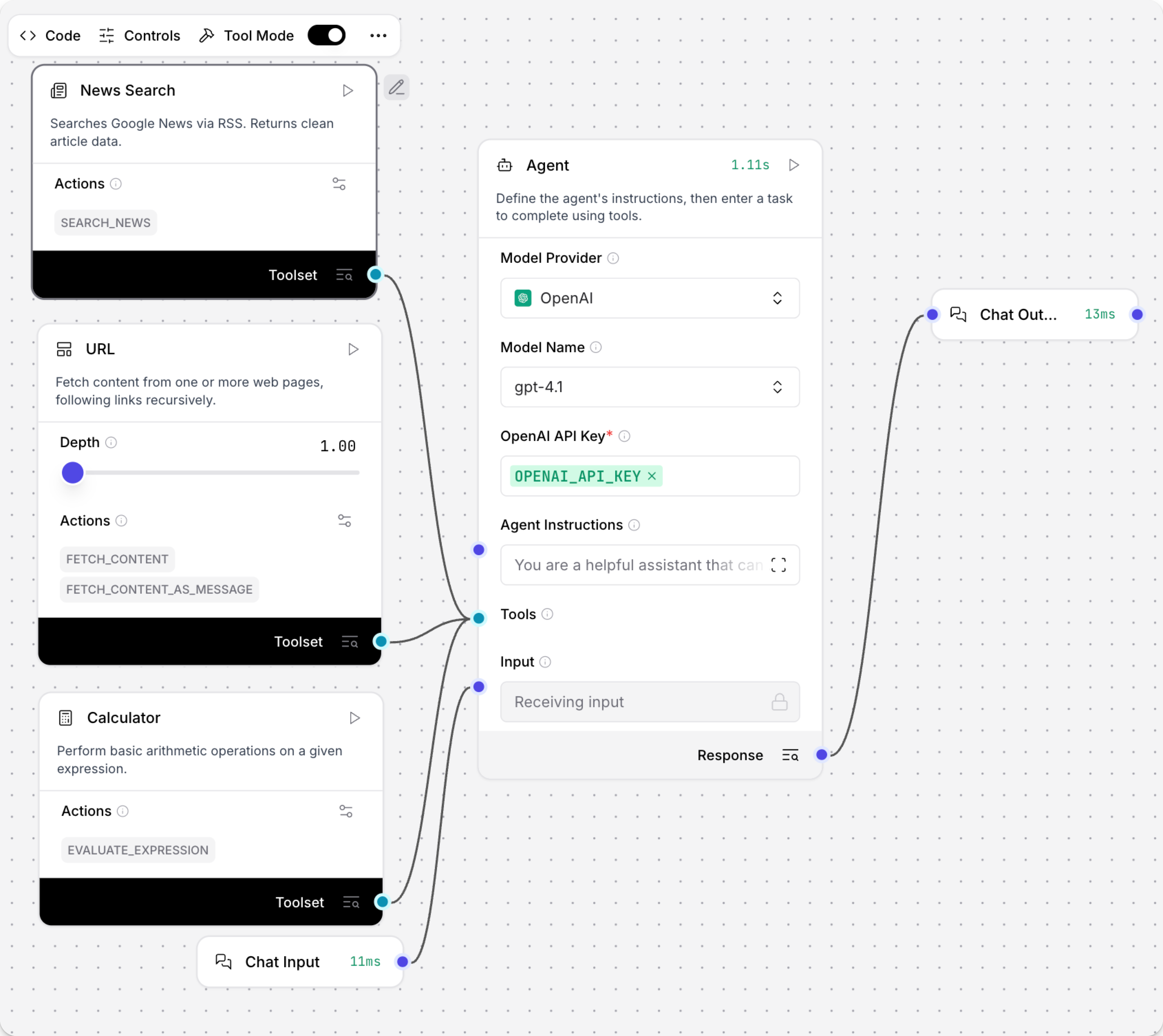 Chat with agent component
