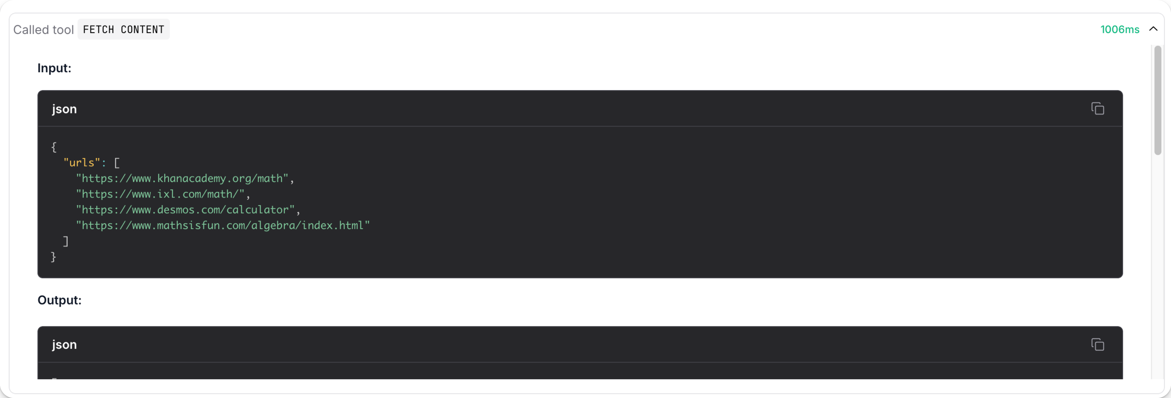 Playground with agent response
