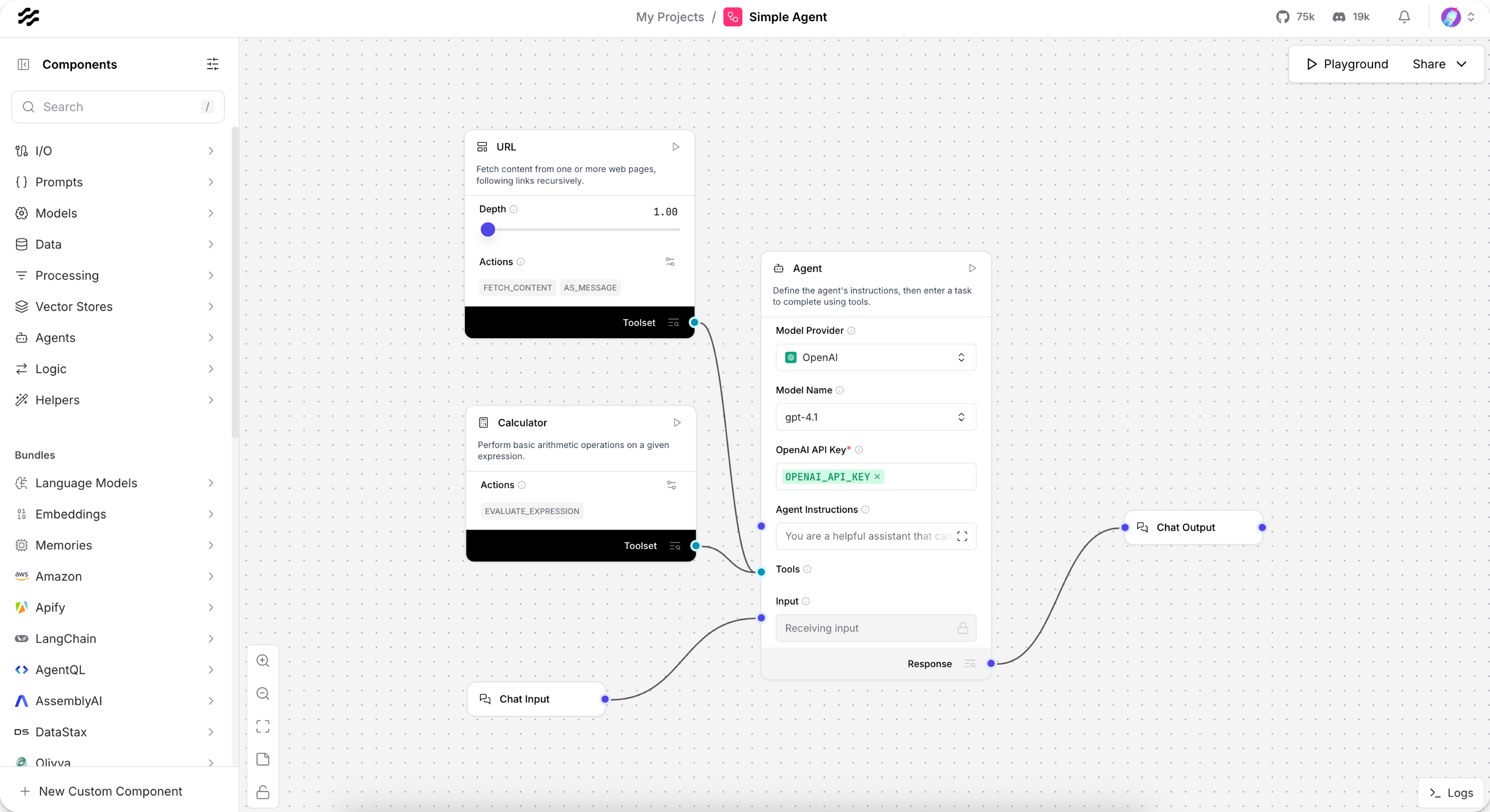 Simple agent starter flow