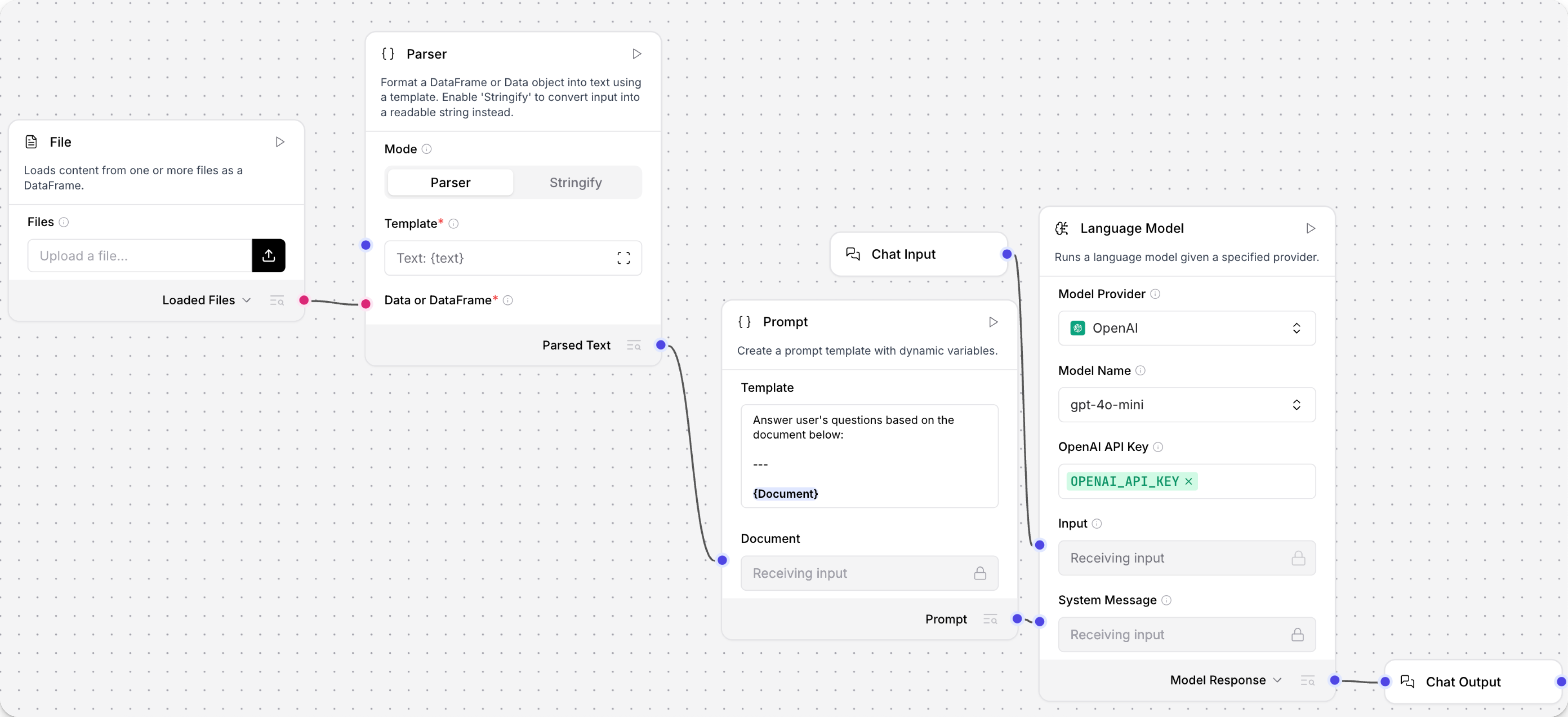 Document QA starter flow