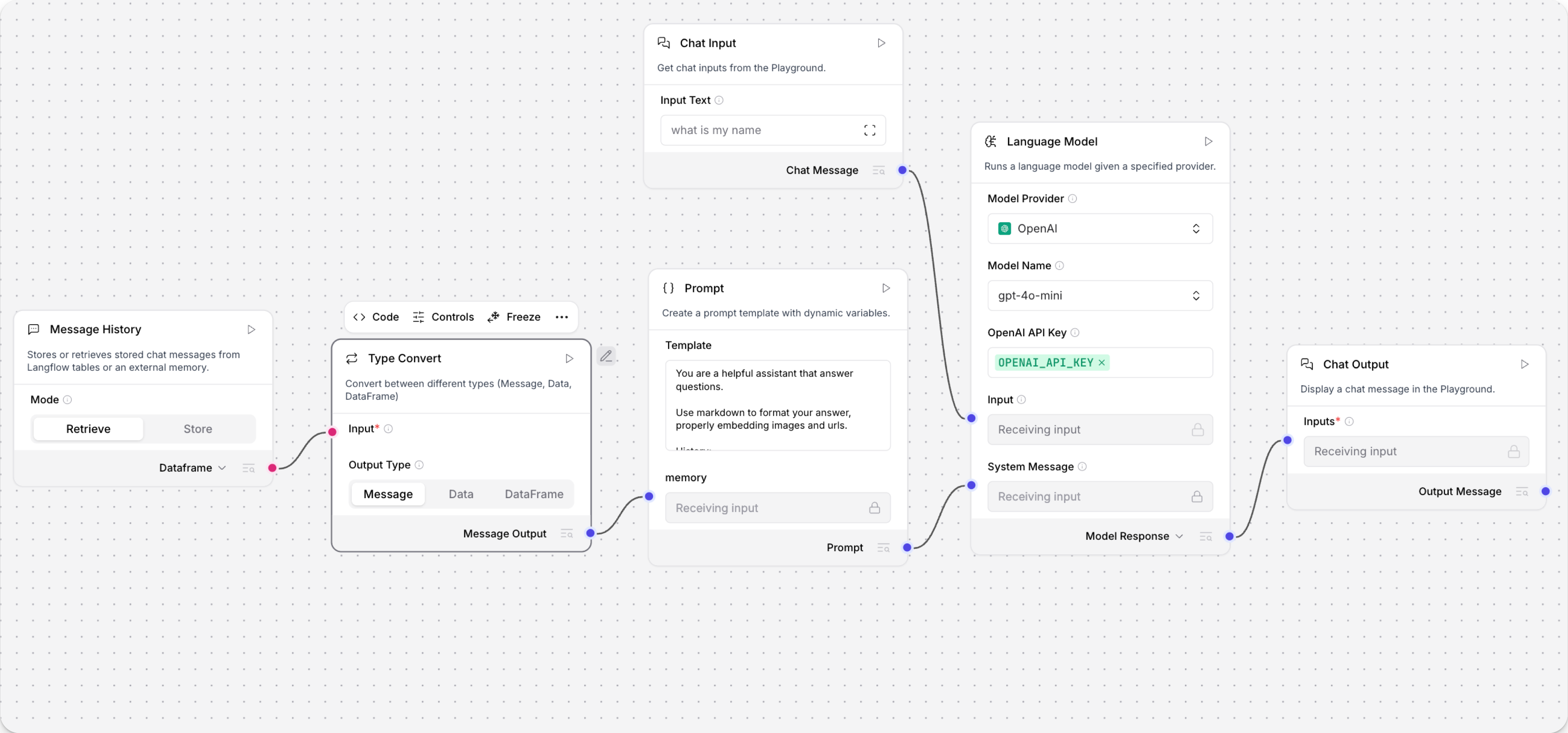 Memory chatbot flow