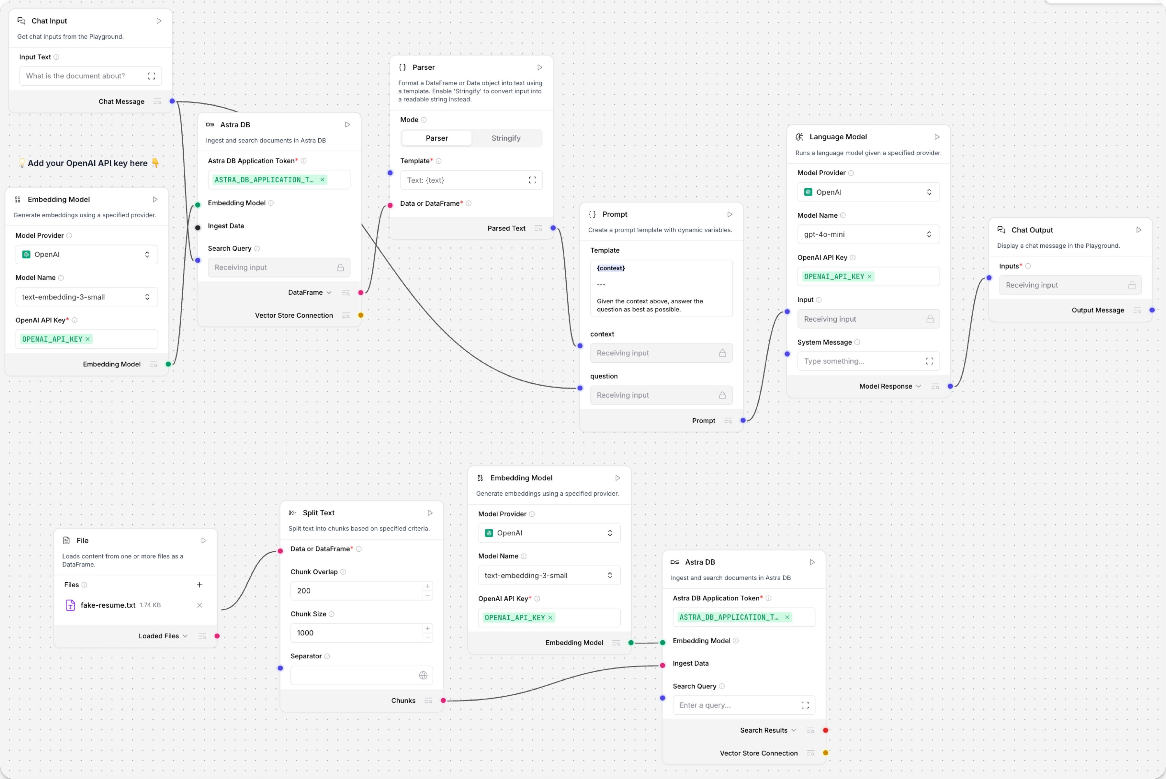 Vector RAG starter flow with Astra DB
